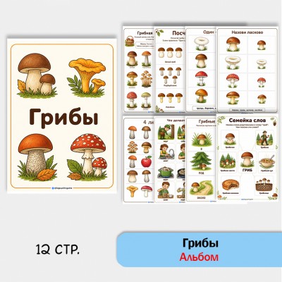 Грибы - альбом по лексической теме Грибы - альбом по лексической теме