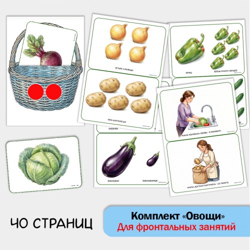 «Комплект Овощи» для фронтальных занятий в детском саду. «Комплект Овощи» для фронтальных занятий в детском саду.