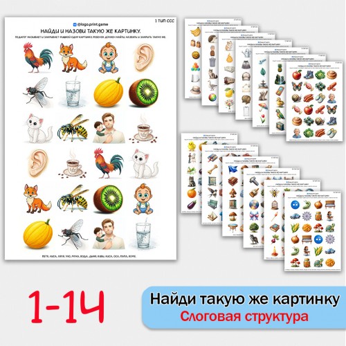 Найди такую же картинку. Формирование слоговой структуры слова 1-14 типов. Найди такую же картинку. Формирование слоговой структуры слова 1-14 типов.