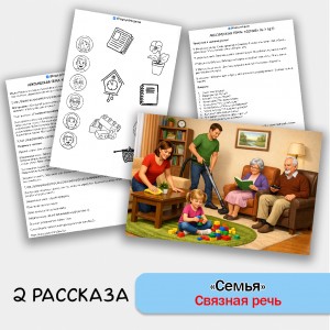 Семья - развитие связной речи, внимания и памяти у детей 5-7 лет.