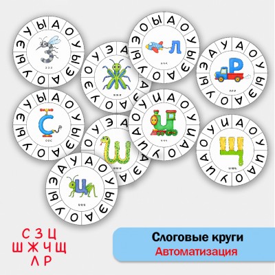 Слоговые круги - логопедическое пособие. Слоговые круги - логопедическое пособие.